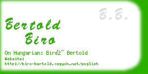bertold biro business card
