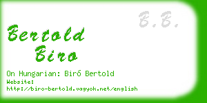 bertold biro business card